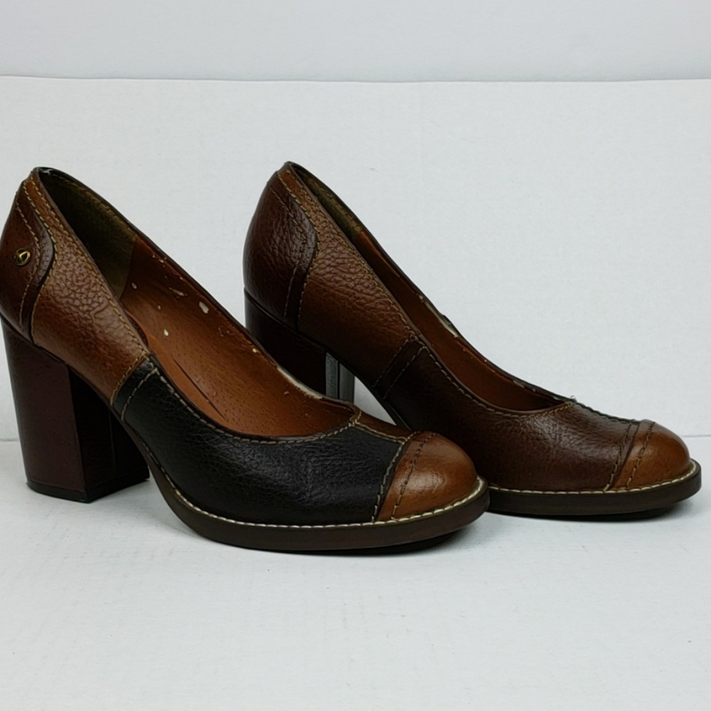 Lucky Brand Keene Boho Patchwork Stack Heels 7m - image 2